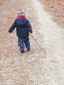 My little man, enjoying his hike!